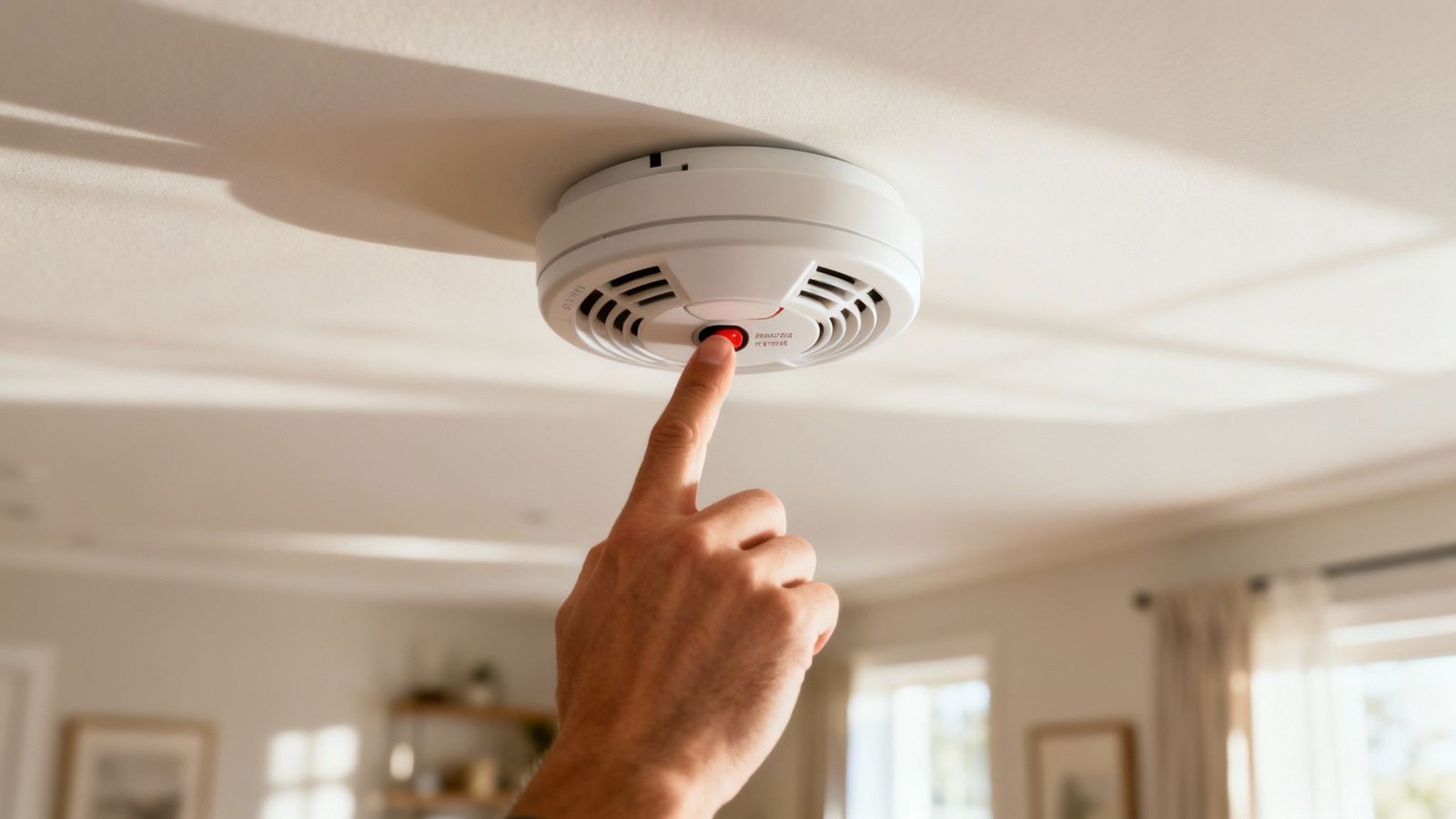 A Homeowner's Guide to Fire Damage and Restoration in Los Angeles 3 A person changing the batteries in a smoke detector, a key step in home fire prevention.